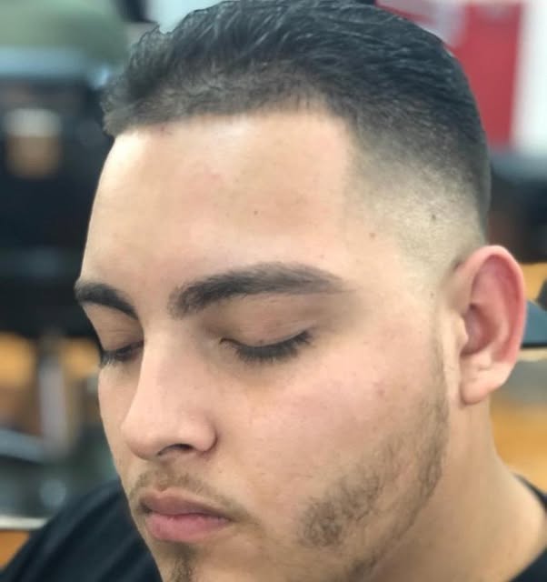 Close crop skin fade portrait
