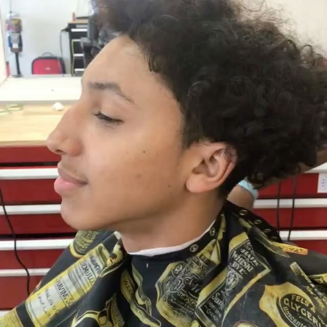 Young client getting a fresh cut